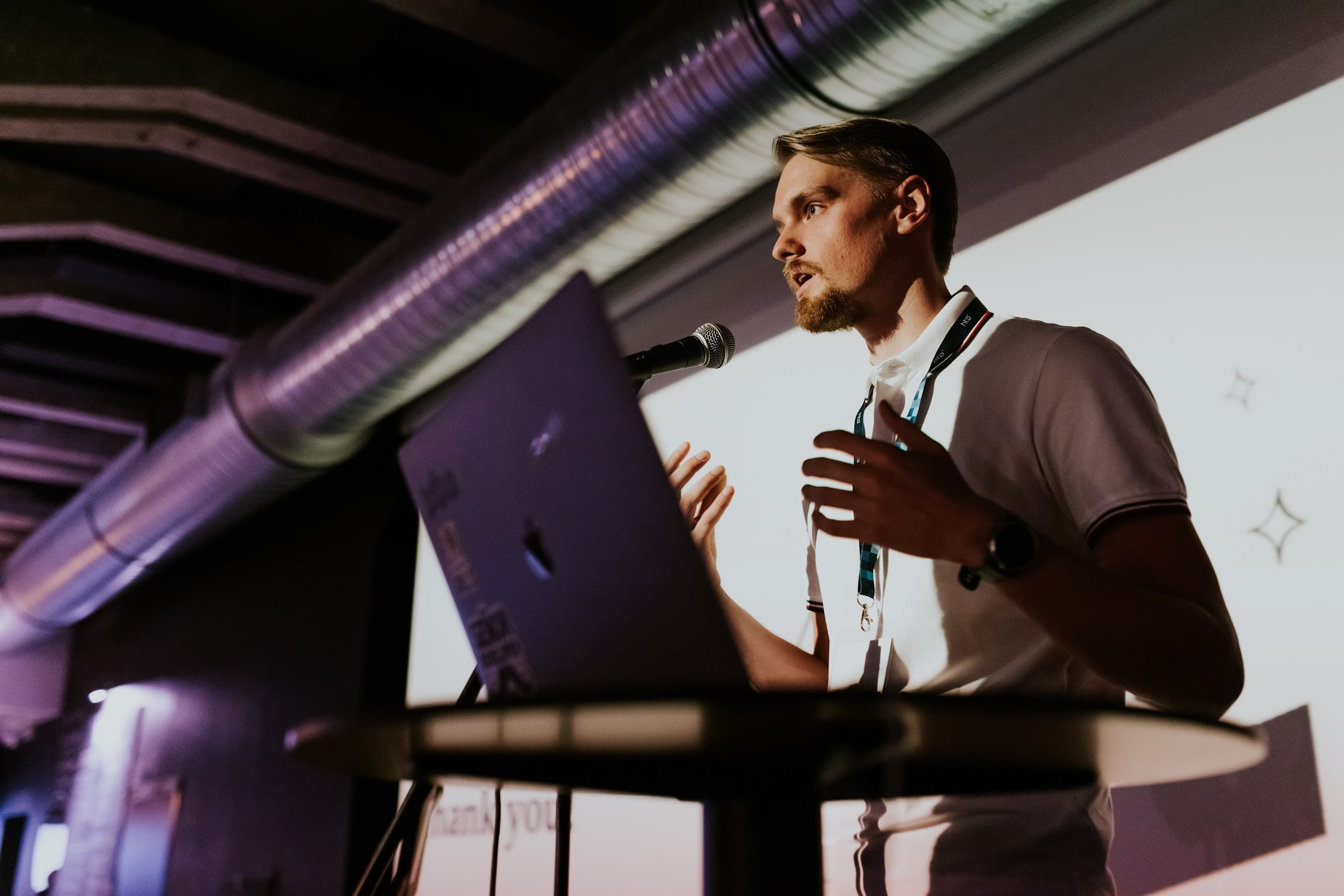 Speaking at conference